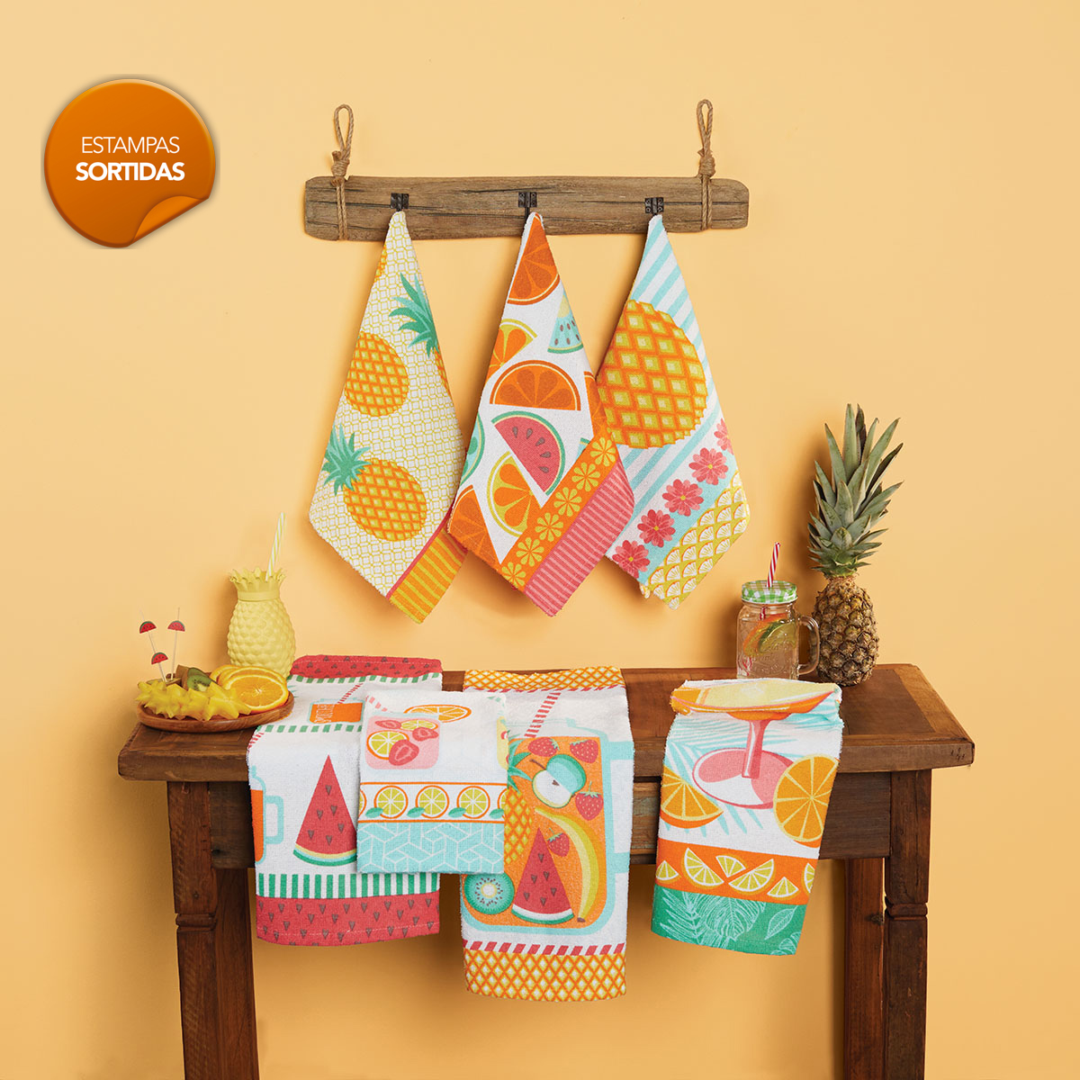 Summer Dishtowel Printed with 3 pieces
