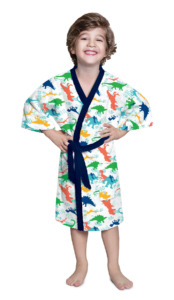 Jurássico Terry Bathrobe Kimono Printed with 3 pieces